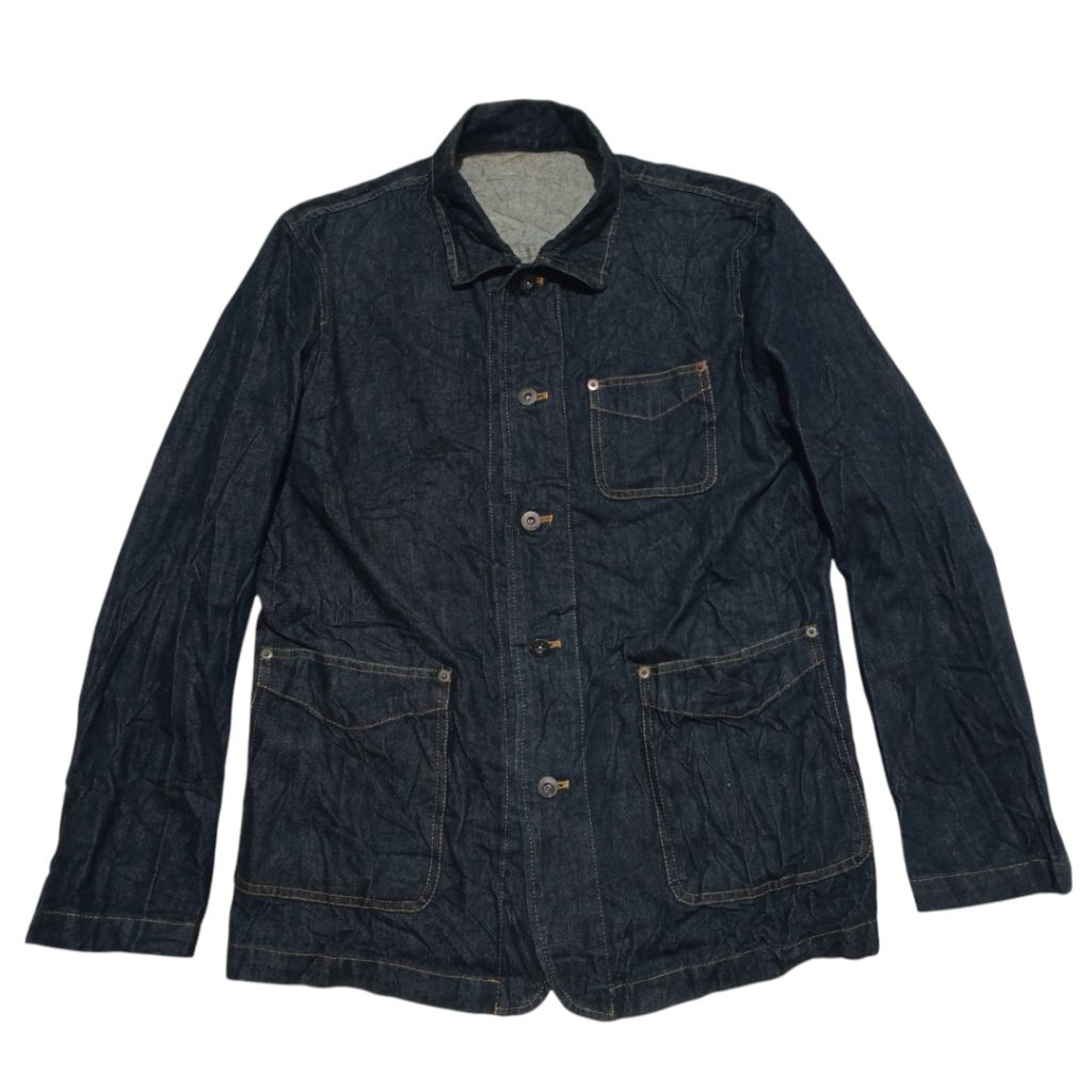 MICHEL KLEIN HOMME Denim Chore Jacket Scovill Button