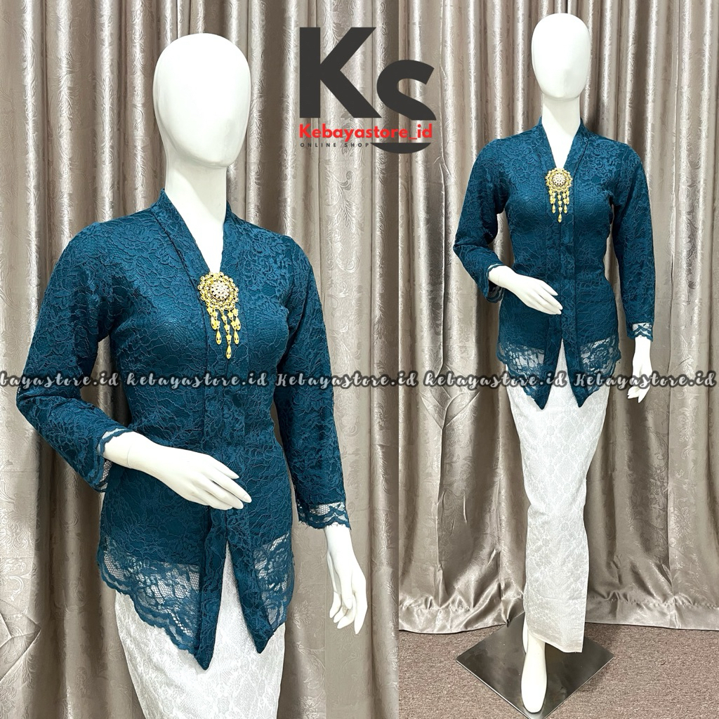 (Free Bross) Kebaya Brokat Floy Kartini - Kebaya Modern - Kebaya Wisuda - Kebaya Hitam - Kebaya Pest