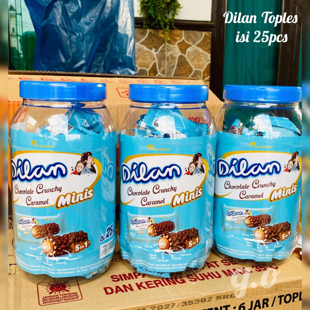 Dilan toples isi 25 pcs coklat dilan murah kemasan toples