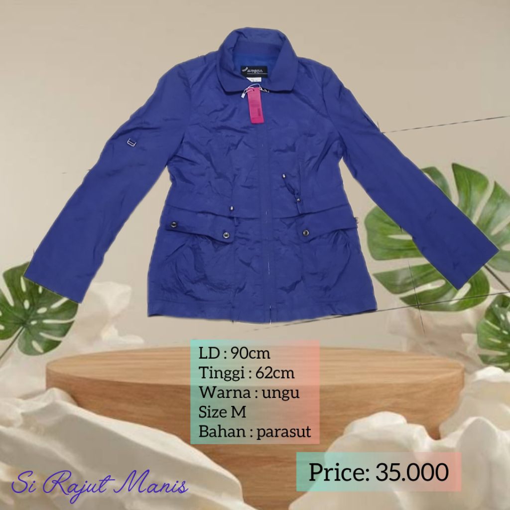 Jaket bahan parasut