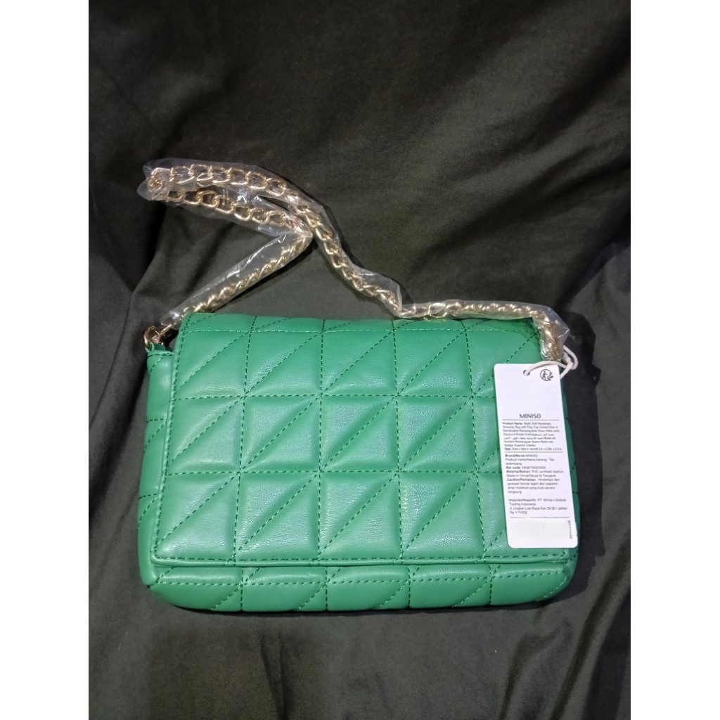MINISO Tas Bahu Slingbag Tas Pundak Tas Selempang Persegi Panjang