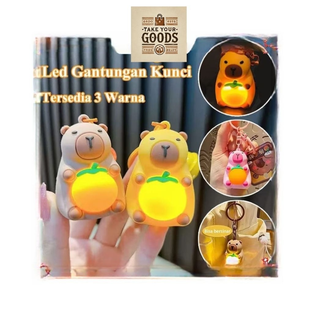 Gantungan Kunci Capybara Keychain Led Keychain Capybara