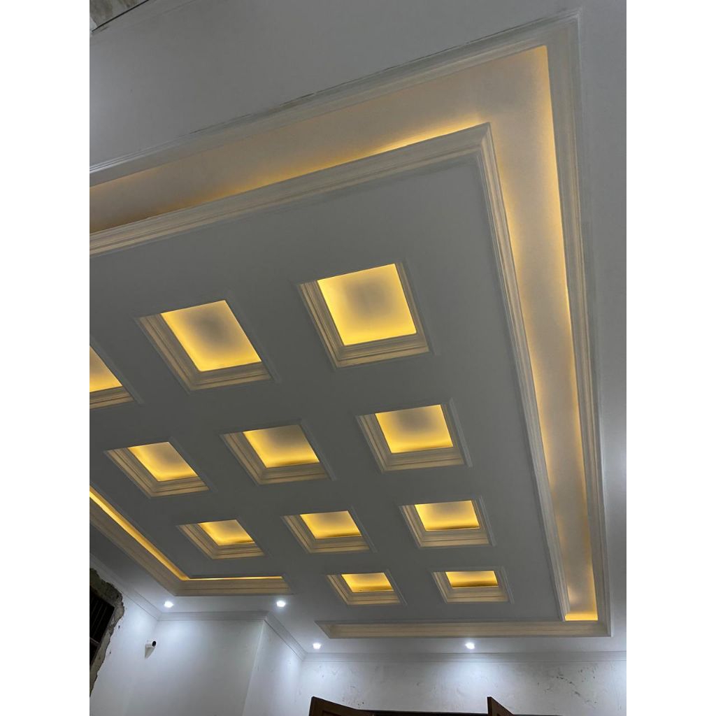 Plafon gypsum terpasang