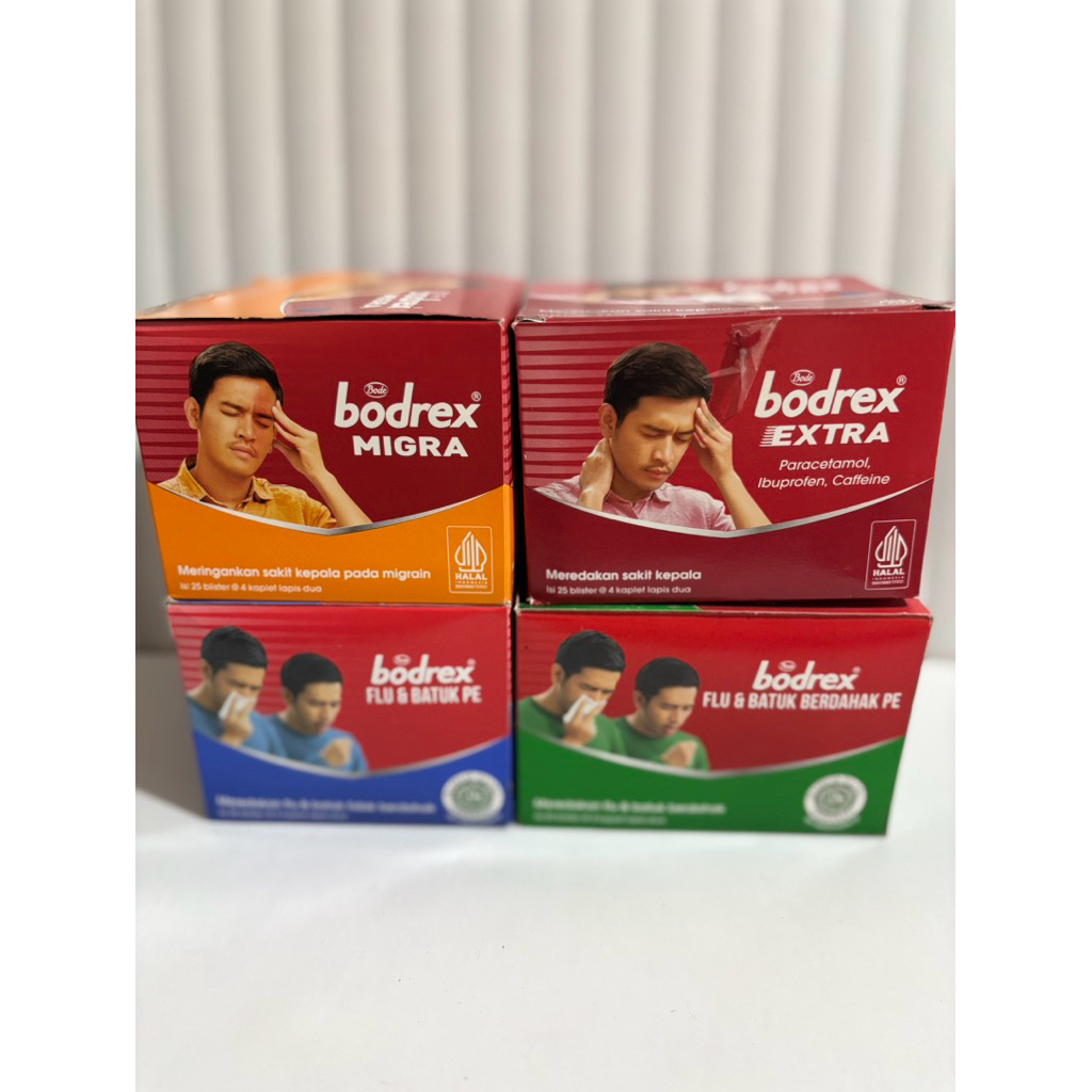 Bodrex – Bodrex Migra – Bodrex Extra – Bodrex Flu Batuk Berdahak – Bodrex Flu & Batuk PE