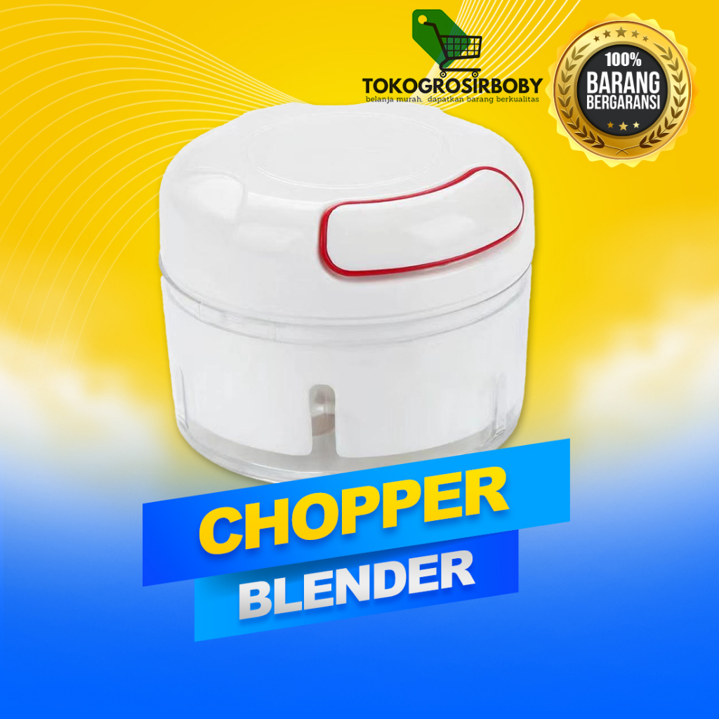 CHOPPER BLENDER TANGAN ALAT PEMOTONG BAWANG BUMBU SAYURAN MINI PUTIH