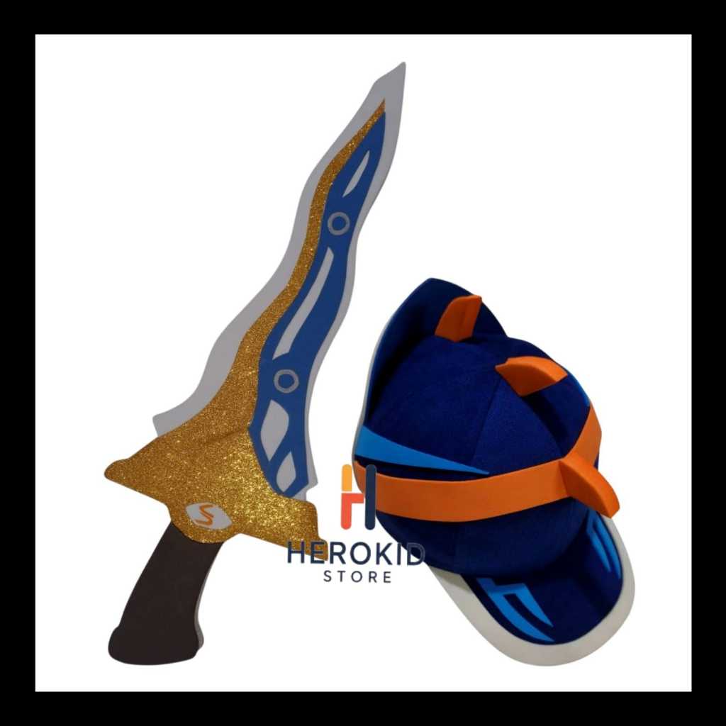 Paket Kombo topi boboiboy sopan pedang boboiboy sopan pedang mainan boboiboy baraju topi baseball an