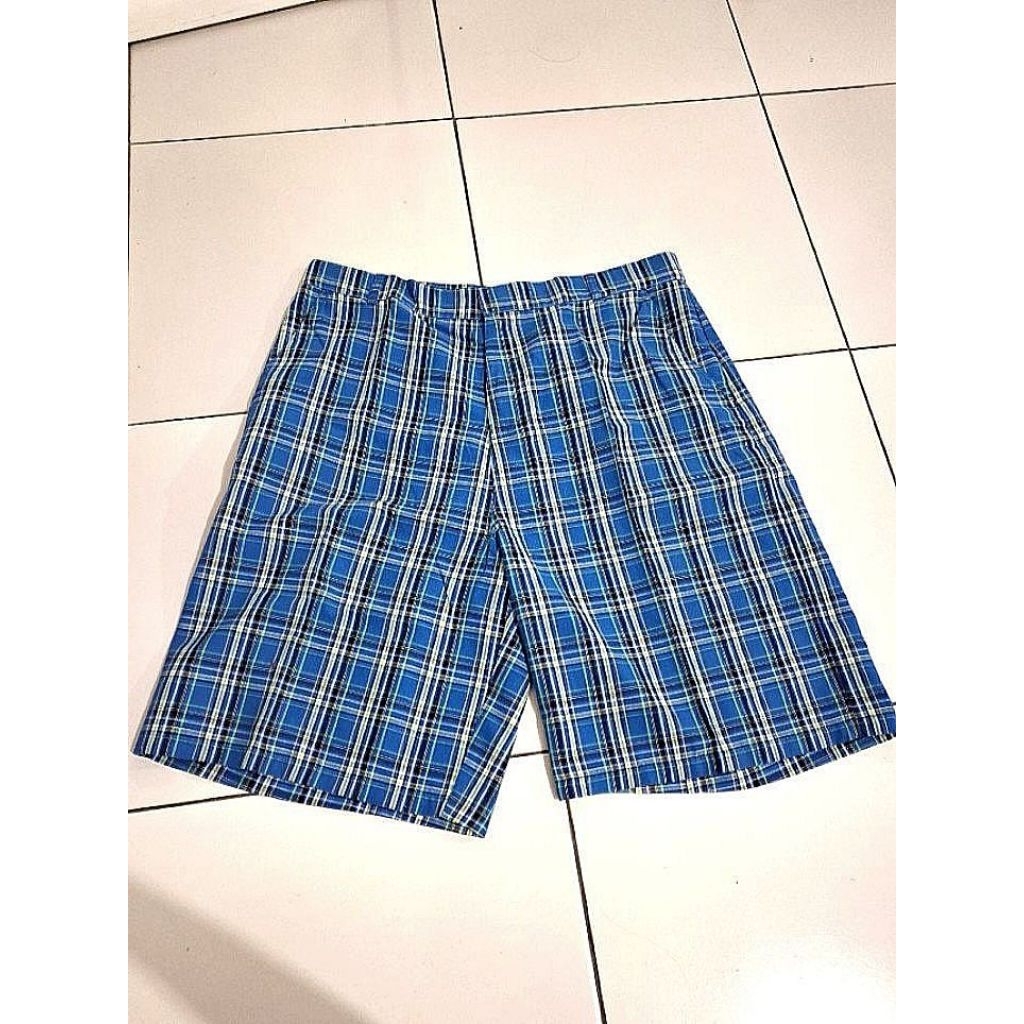 Celana Pendek seragam anak laki smp bpk penabur kotak biru size 43 lp 90 cm