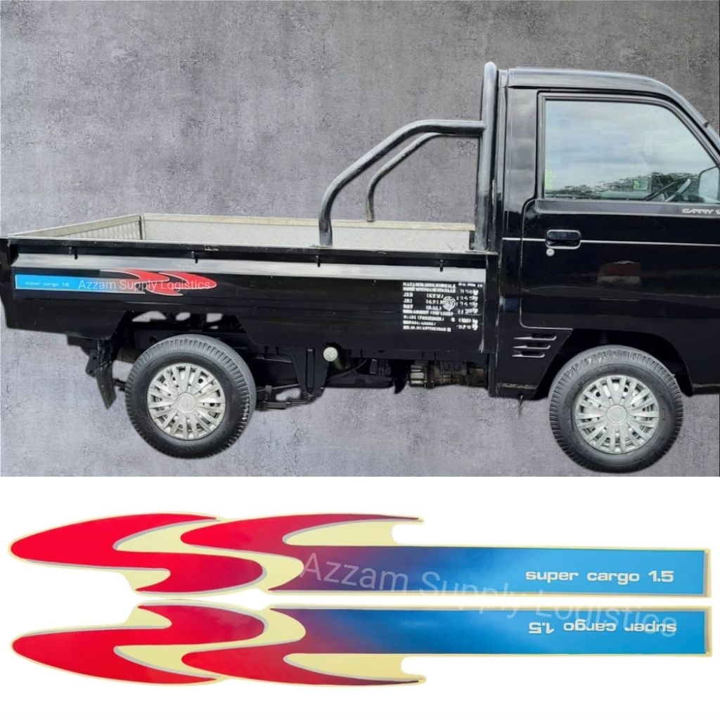 Sticker Bak Pickup Super Cargo Suzuki Futura Karbu| List Stiker Body Mobil Pick Up Karburator