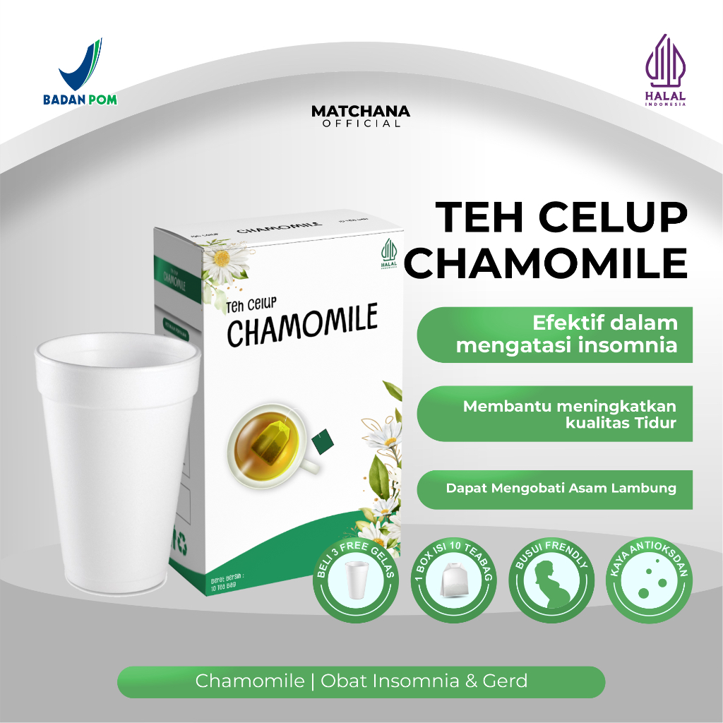 Teh Chamomile | Obat Insomnia Ampuh, Obat Gerd BPOM, Obat Lambung, Teh Celup Bunga Chamomile Organik