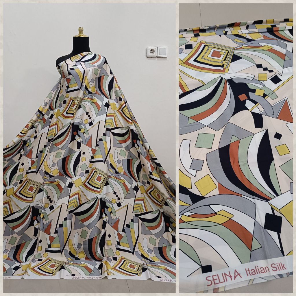 3,1meter kain Italian silk motif