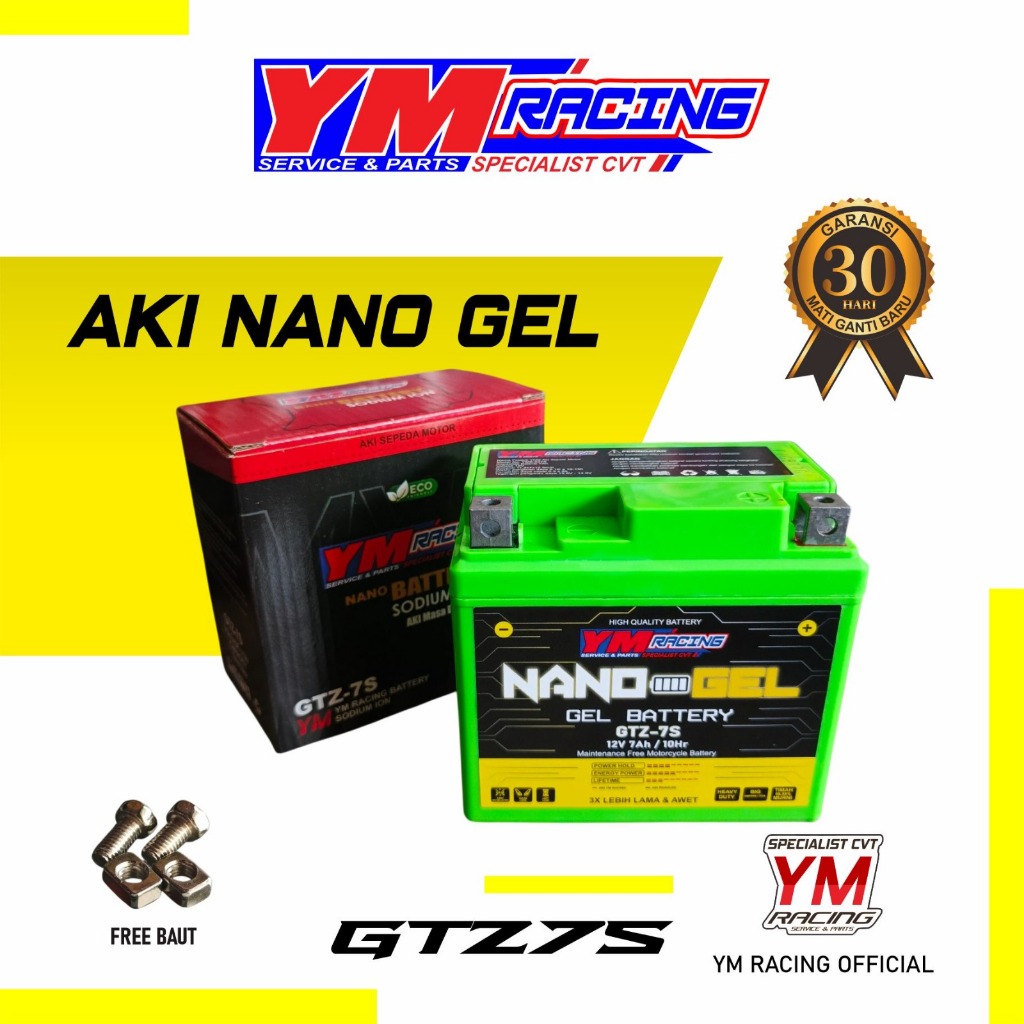 AKI NMAX GTZ7S NANO GEL YM RACING / ACCU AEROX GTZ7S | ACU LEXY GTZ7S NANO GEL ( AKI VARIO 125 GTZ7S