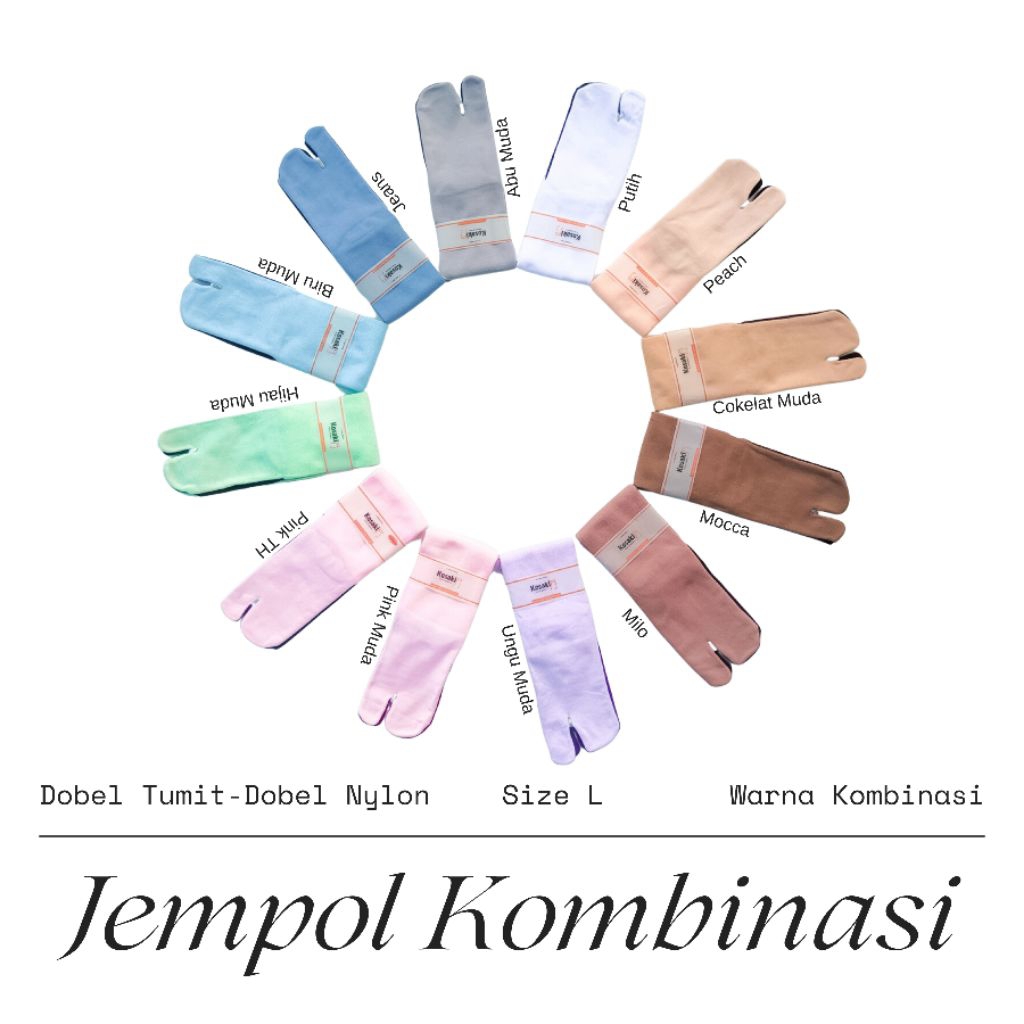 Kosaki kombinasi L || kaos kaki premium Dobel Nylon Dobel tumit