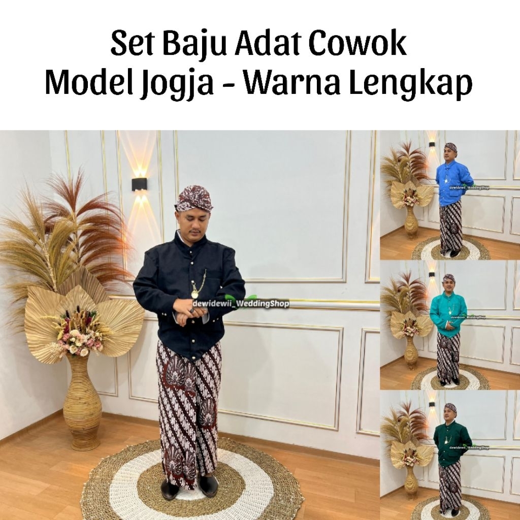 [1set, Cowok] Pakaian Adat Jawa - Beskap + Jarik + Blangkon+ Benggol | Beskap Jogja- P. Garuda