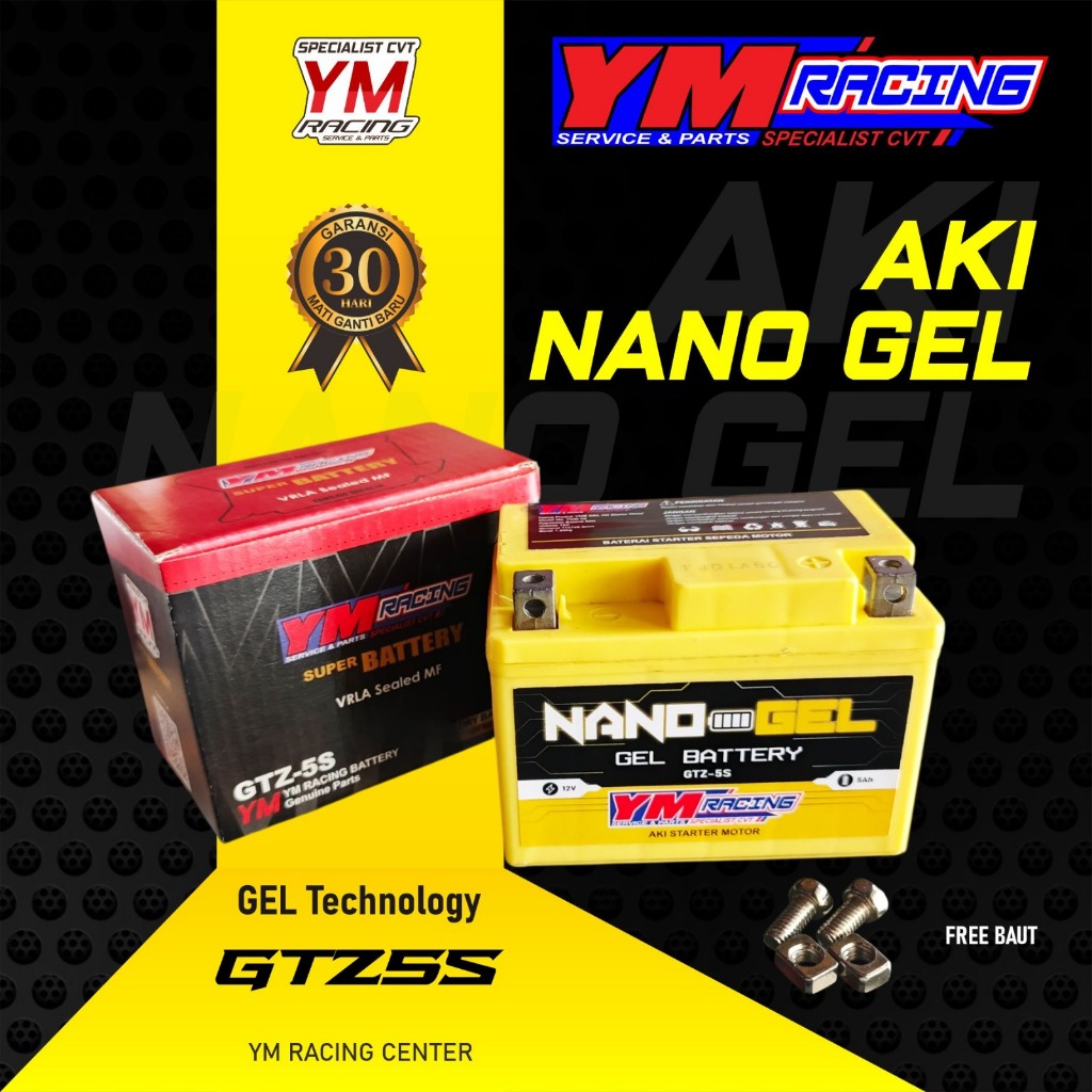 AKI BEAT KARBU FI ESP GTZ5S NANO GEL YM RACING ( AKI GEL BEAT FI ) ACU MOTOR BEAT ESP | AKI VARIO 11
