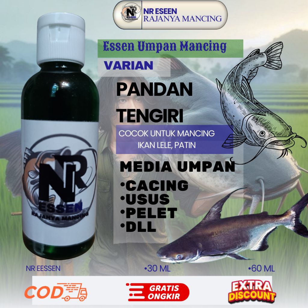 NR ESSEN VARIAN PANDAN TENGIRI 100%  PRENIUM esen ikan mas,munjahir, nila bawal, gurame, lele, tawes