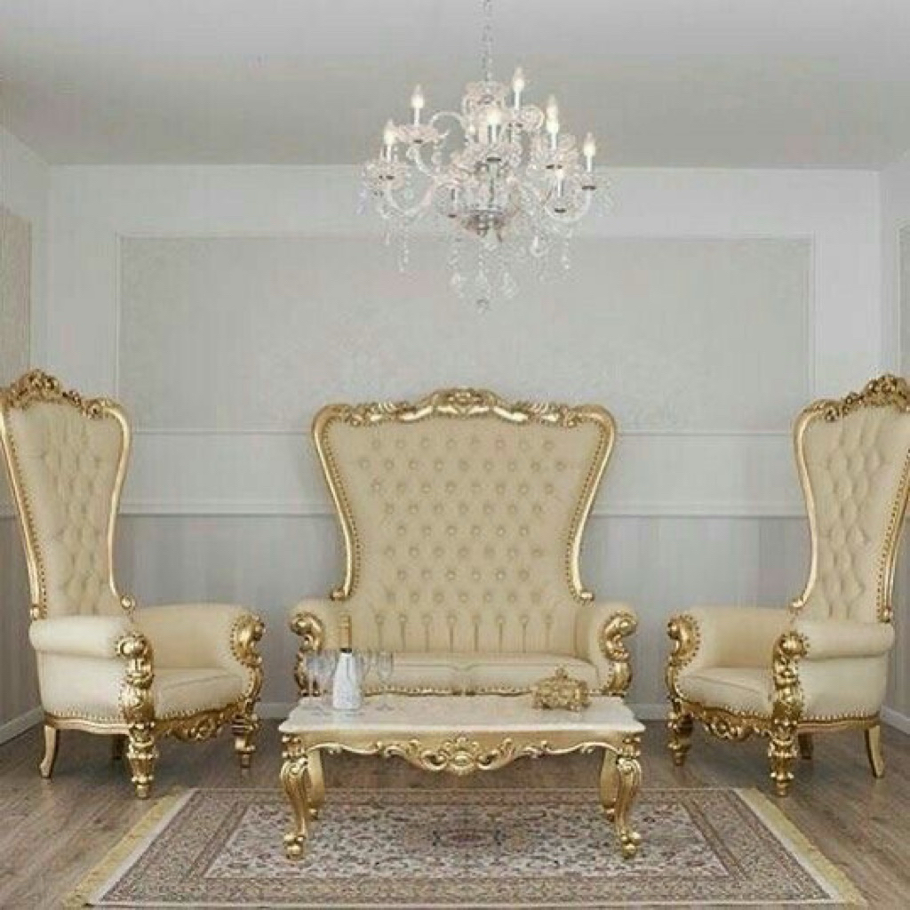 Set Kursi Syahrini Mewah Gold
