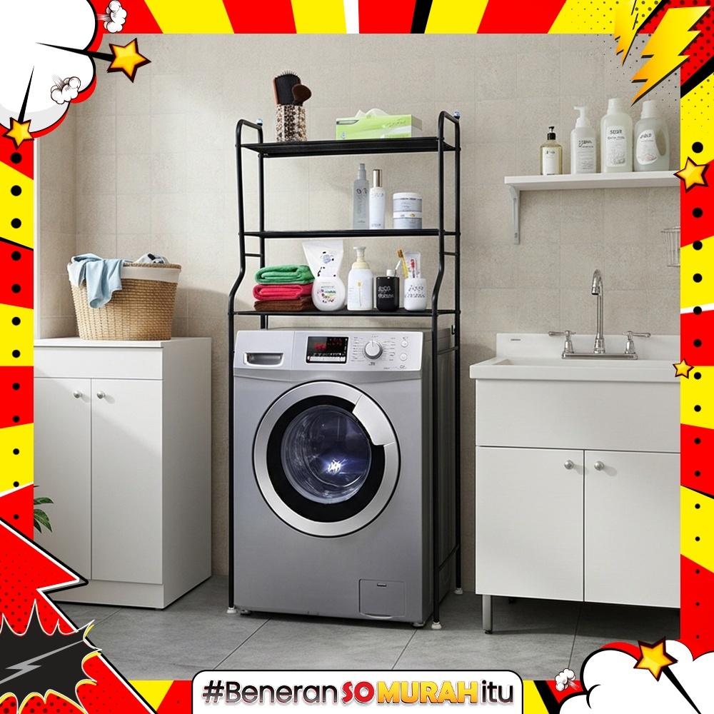 Rak Mesin Cuci Besi Susun Tempat Sabun Detergen Lemari Organizer Laundry Serbaguna