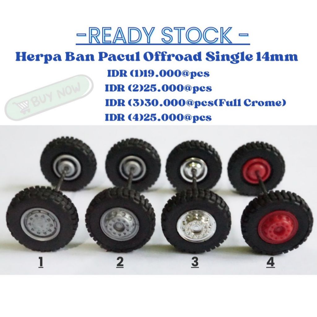 Herpa Ban Pacul Offroad Single 14mm, 1:87 HO