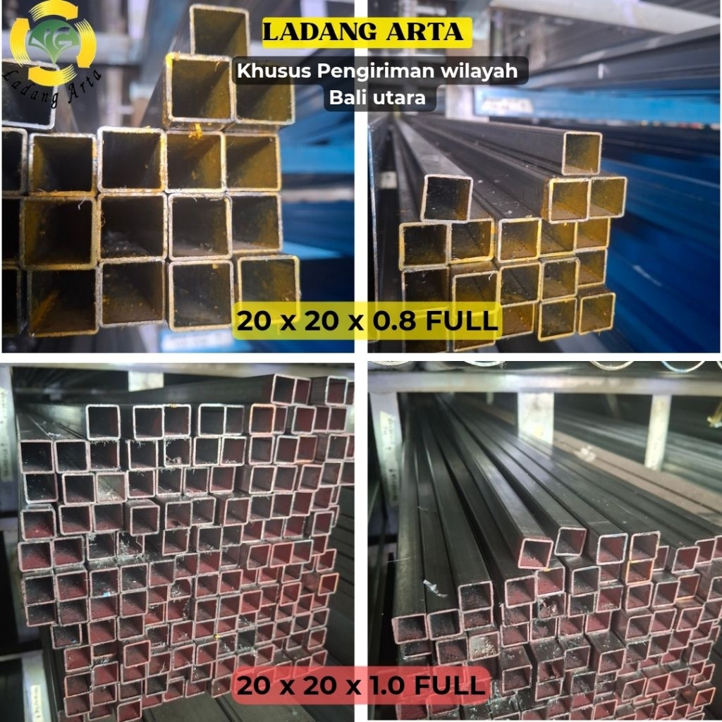 Hollow Galvanis 20 x 20 Full tebal 0.8 / 1.0