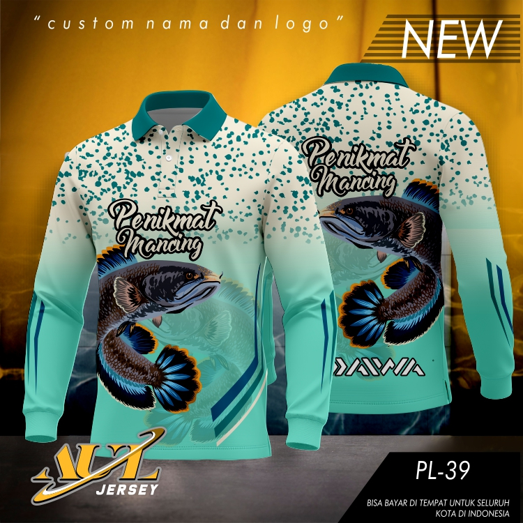 Baju Mancing Kerah Lengan Panjang - Jersey Mancing Costum -Baju Mancing Lengan Panjang