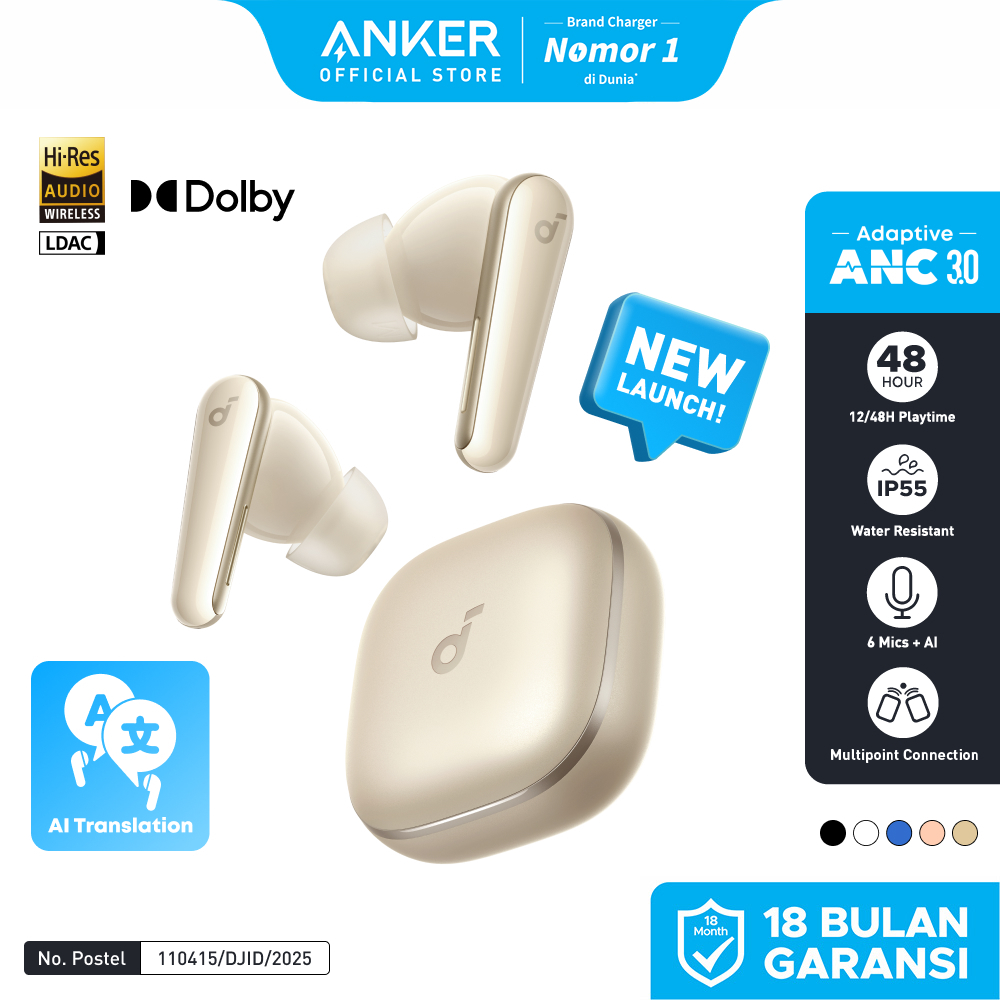 Soundcore Liberty 5 ANC by Anker, Noise-Cancelling Wireless Earbuds, 2x Stronger Voice Reduction, Re