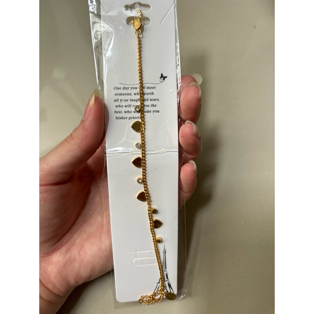 Gelang tangan gelang kaki titanium wanita emas