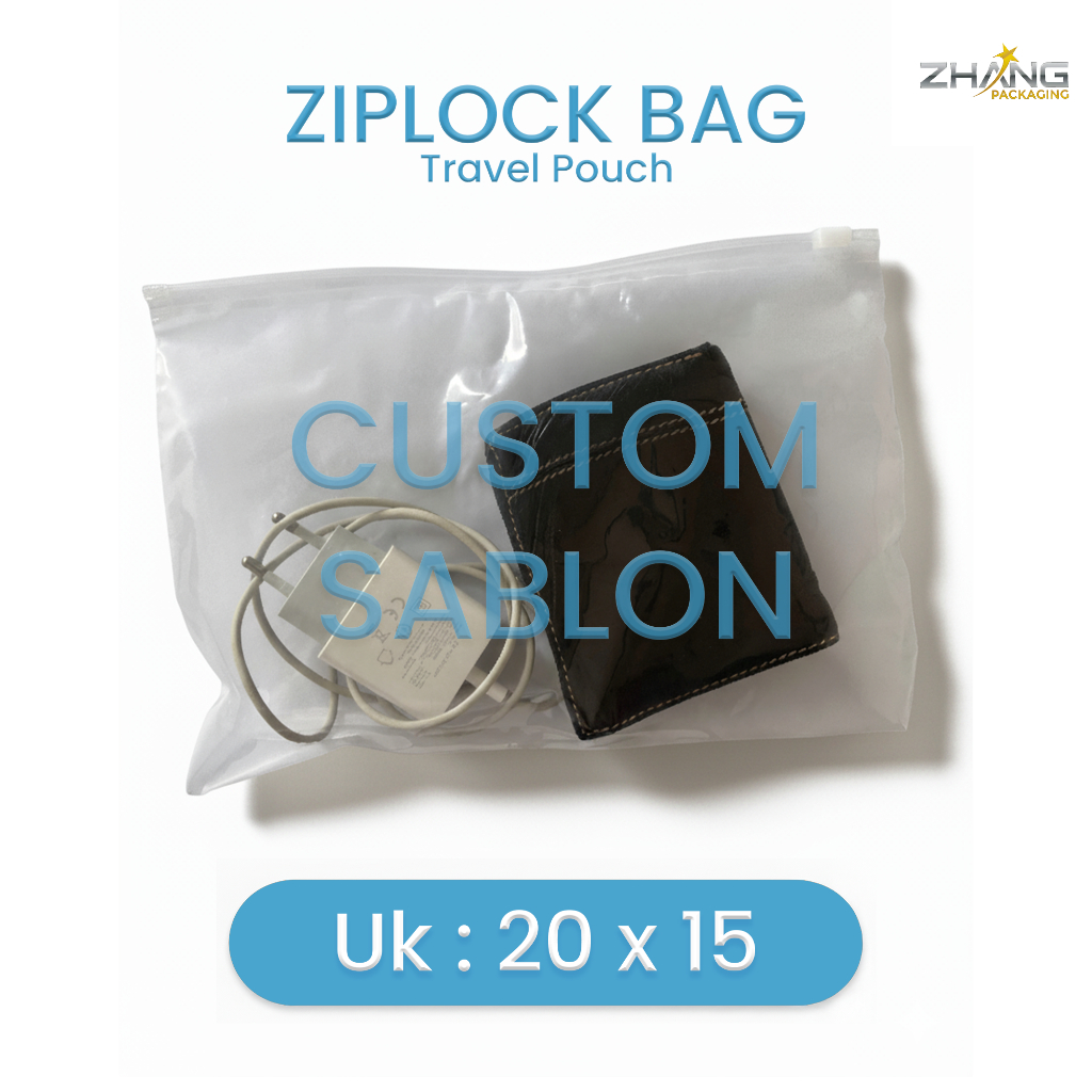 Ziplock Bag Custom Sablon / Zipper Lock / Zipper Bag / Plastik Ziplock Baju Travel 20x15