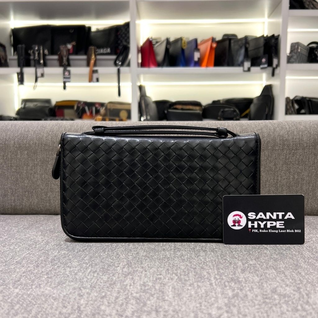 Bottega Veneta Intrecciato Handle Long Wallet