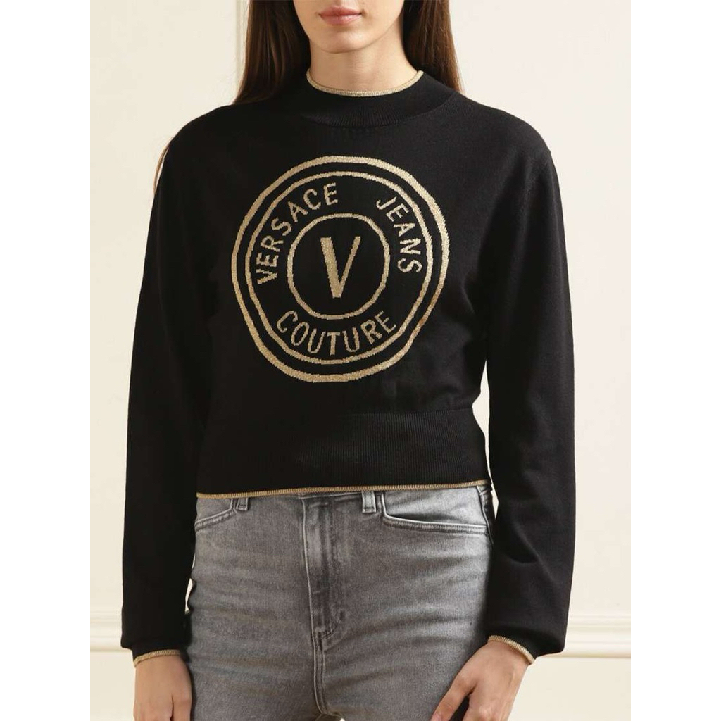 Versace Jeans Couture Black Knit Sweater Unisex