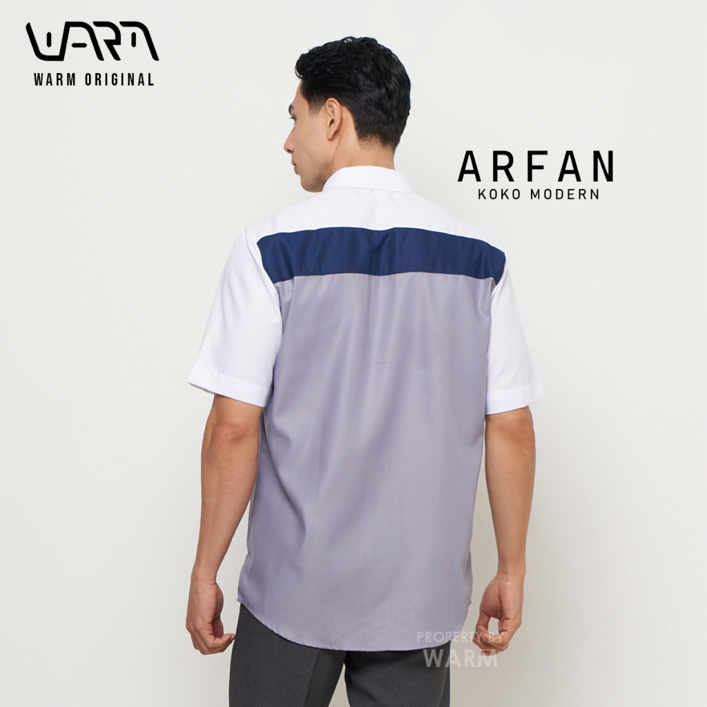 Koko Arfan Navy Lengan Pendek Warm Muslim Dewasa