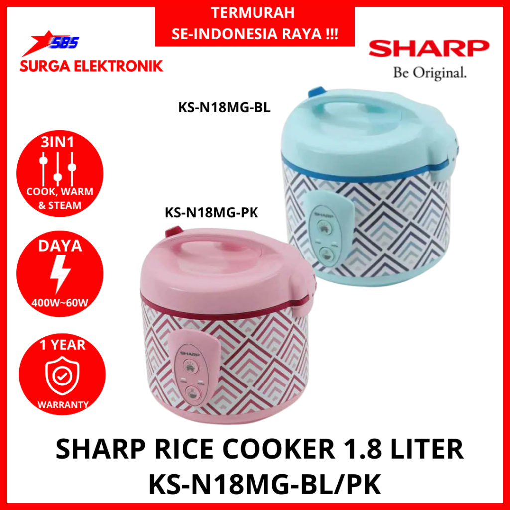 Rice Cooker Sharp KS-N18MG-BL / KS-N18MG-PK 1,8 Liter