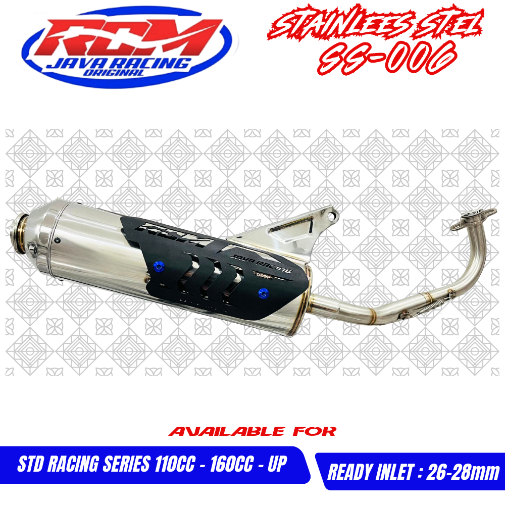 RCM knalpot standar racing stainlees FRE TAMENG pnp beat karbu, mio sporty/smile, scoopy all matik