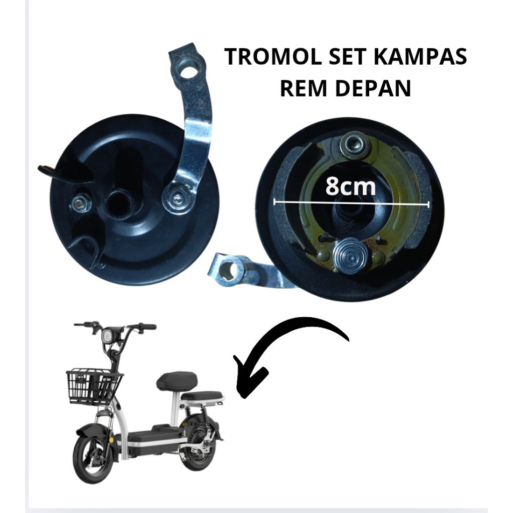 TROMOL SET KAMPAS REM DEPAN SEPEDA LISTRIK