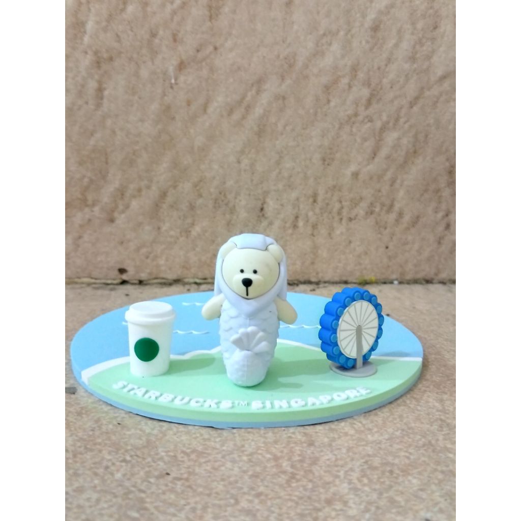 authentic Starbucks Singapore Merlion bearista rubbee coaster