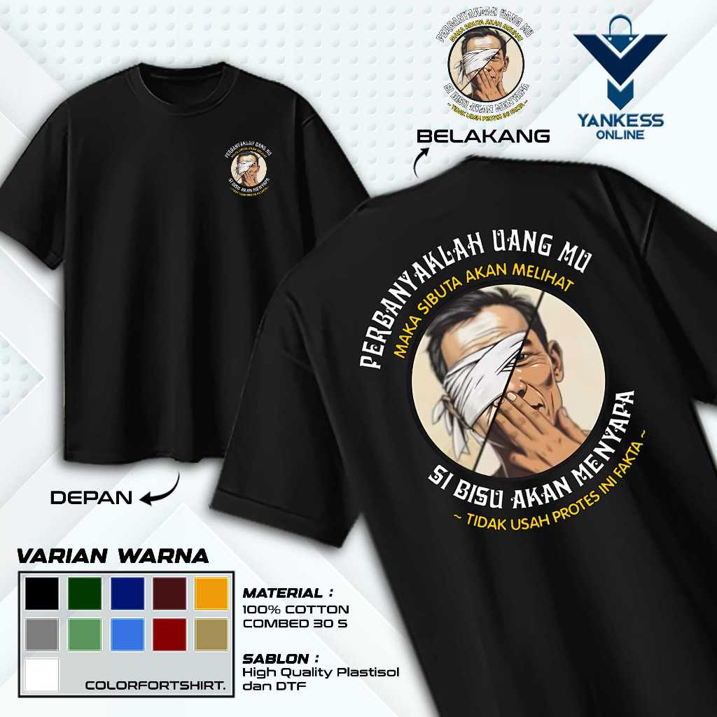 KAOS YANKES - KAOS KATA KATA PERBANYAKLAH UANGMU - TREND FASHION PRIA & WANITA KEKINIAN - TERBARU DA