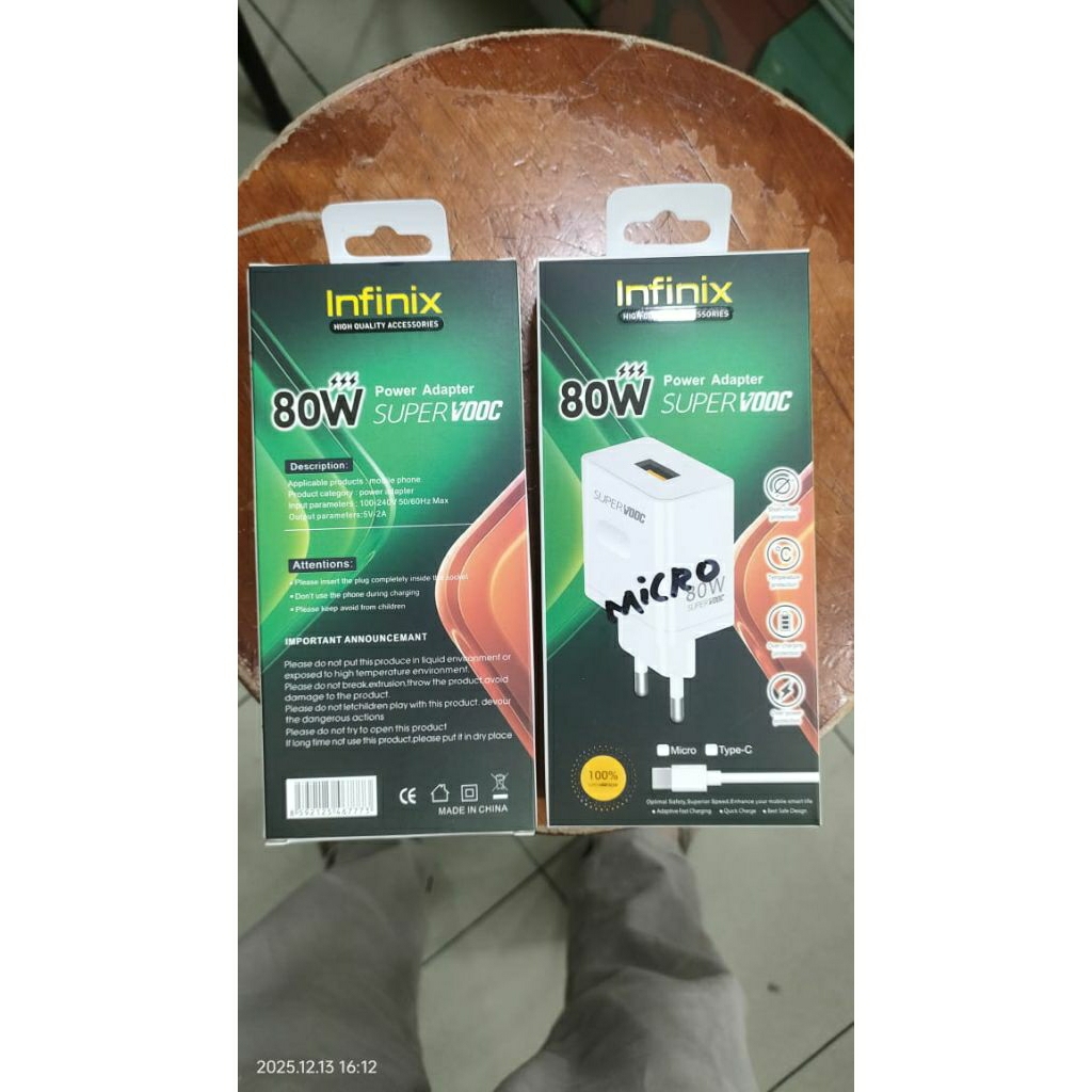 Charger infinix Fash Charging & Support VOOC Original 80 Watt