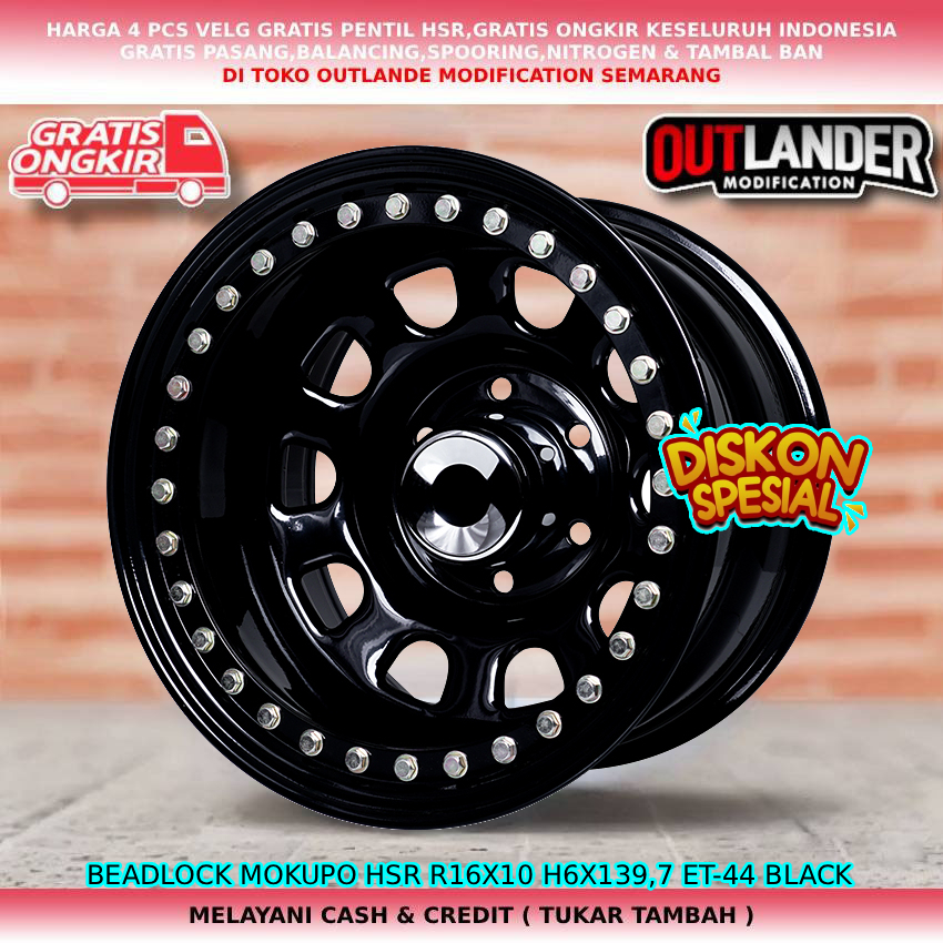 Velg beadlock ring16 lebar 10 untuk mobil Land Cruiser| Prado| Terrano| dll velg hsr beadlock R16