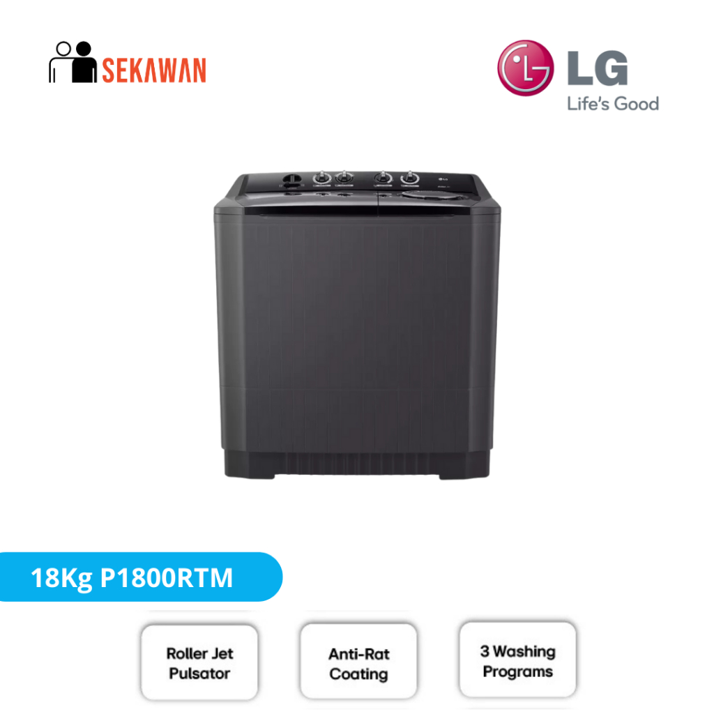 MESIN CUCI LG 18KG P1800 RTM ROLLER JET PULSATOR