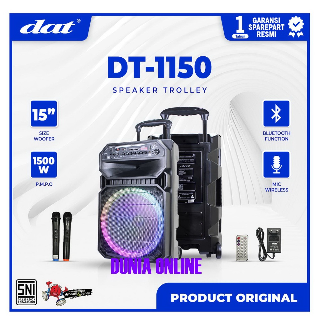 DAT Speaker DT 1150 Trolley 15 Inch Bluetooth Mic DAT DT1150