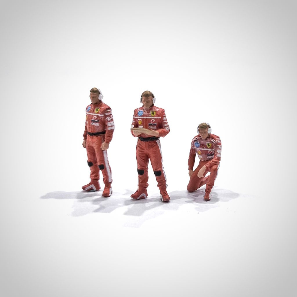 Ferrari Crew Set Pitstop Resin Figure Skala 1/64