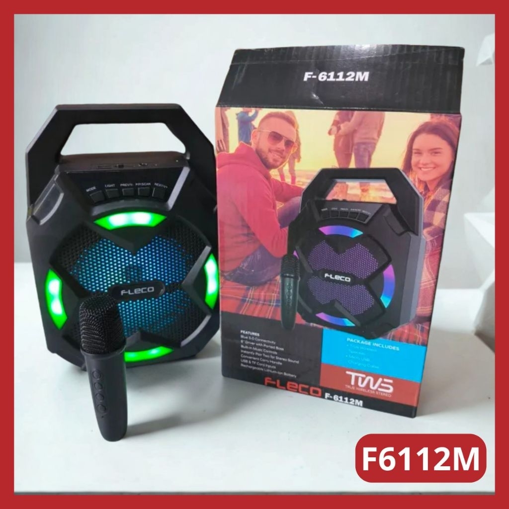 FLECO F6112M SPEAKER 6 INCH | 1 MIC WIRELESS
