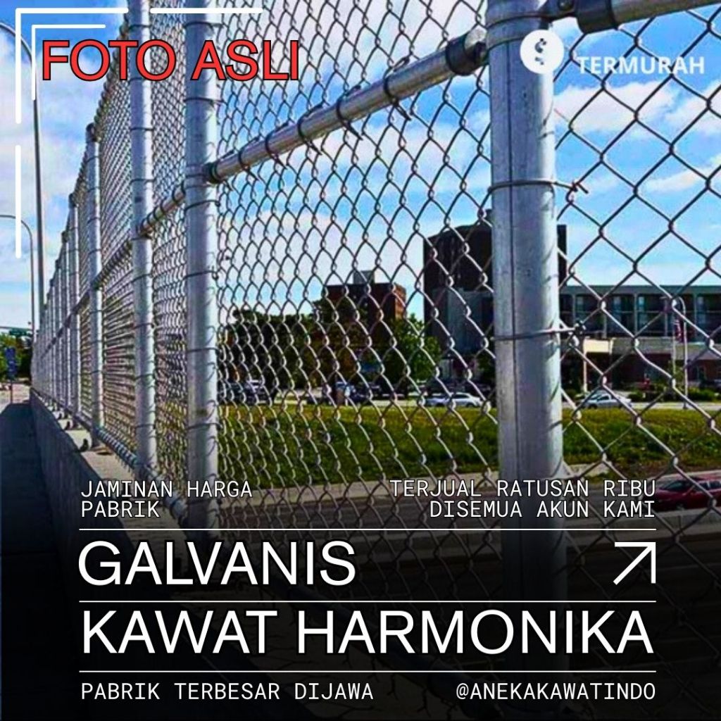 Kawat Harmonika Galvanis 2mm - Lubangan 50x50 - Ukuran 2x5M