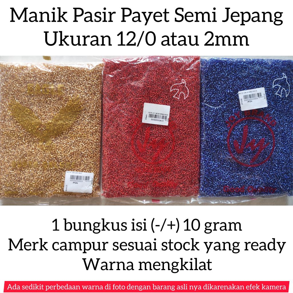 [10 gr] Manik mote payet pasir 2mm / payet semi Jepang / mote manik payet Jepang / mote pasir 12/0 /