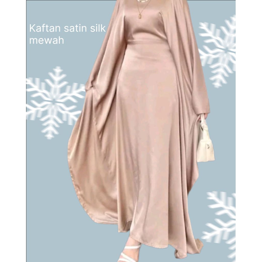 kaftan lebaran simple mewah/baju kaftan kekinian model terbaru