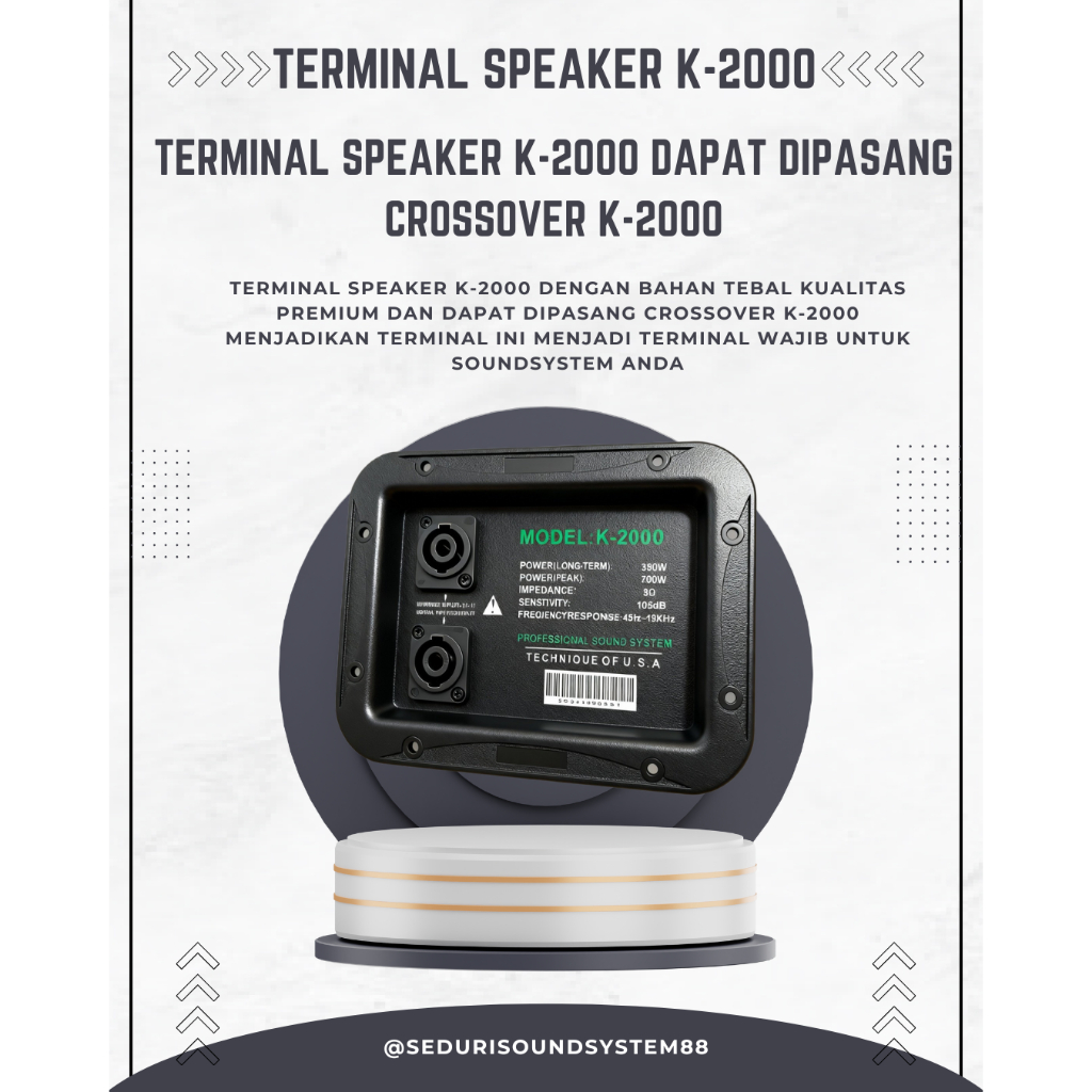 Terminal speaker K-2000 dapat dipasang Crossover K-2000 ORIGINAL