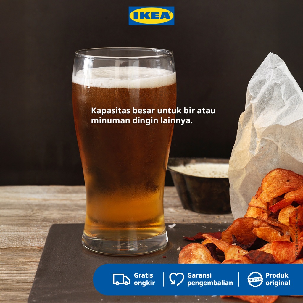 IKEA LODRAT Gelas Bir Bahan Kaca 50cl