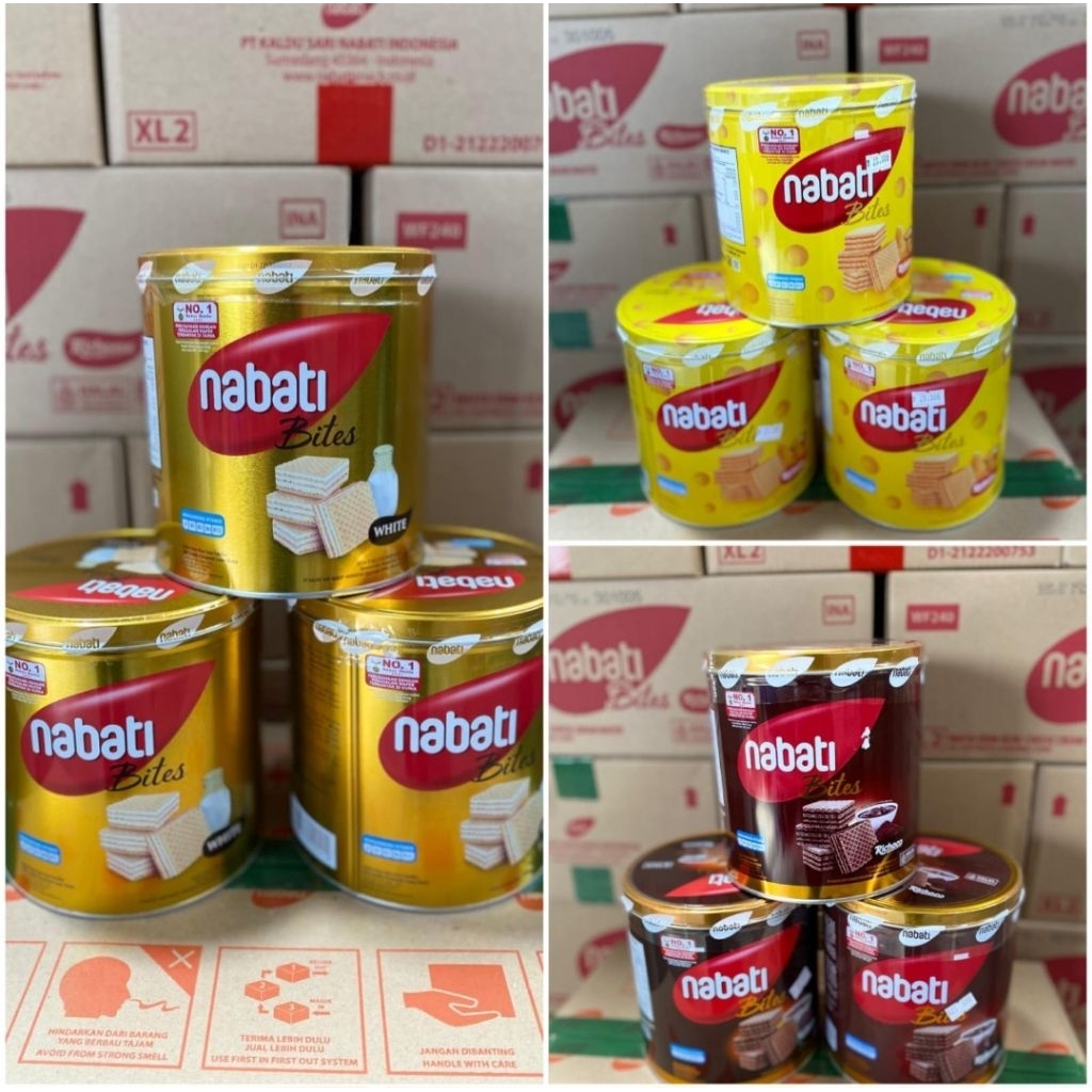 Nabati Coklat & keju, Vanila kemasan kaleng 1 karton Isi 6 kaleng