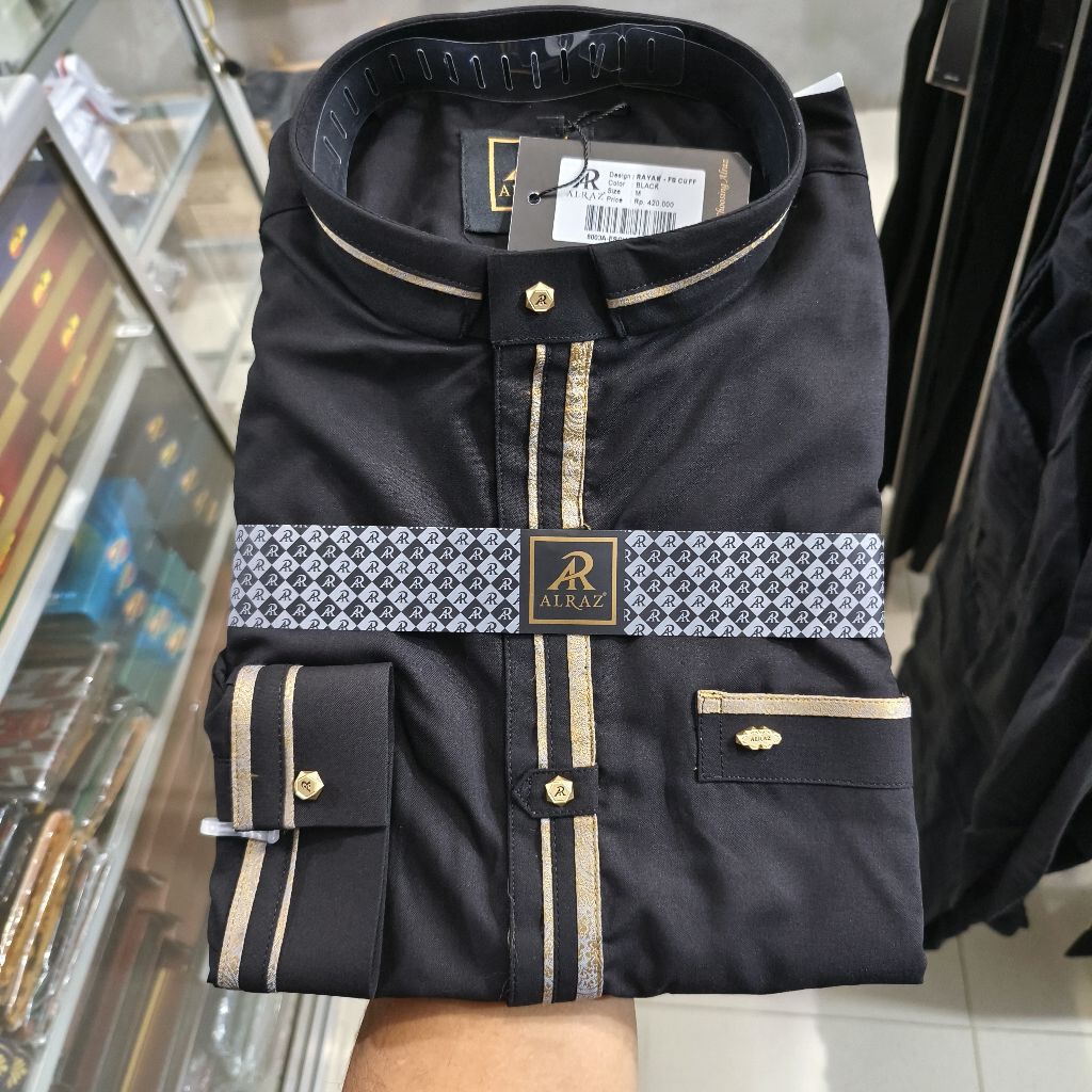 Baju Muslim Koko Al Raz Katun Premium Manset