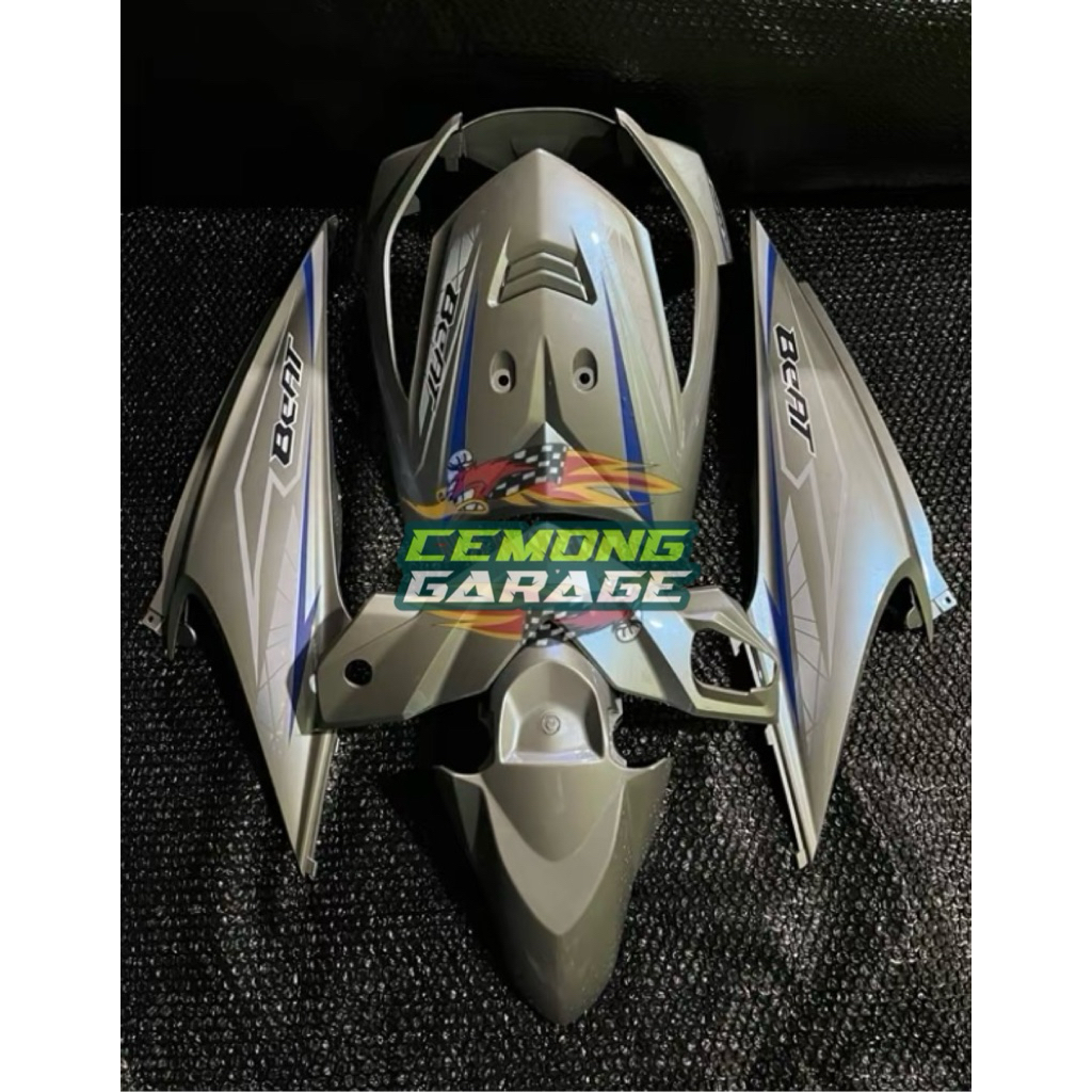 full body halus motor Honda beat karbu warna silver berstriping