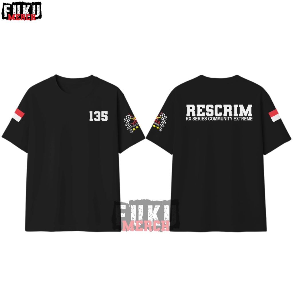 Baju Reskrim Kaos RX King Series YRKI Custom Free Nama Lengan Pendek Hitam Cotton Combed 24s